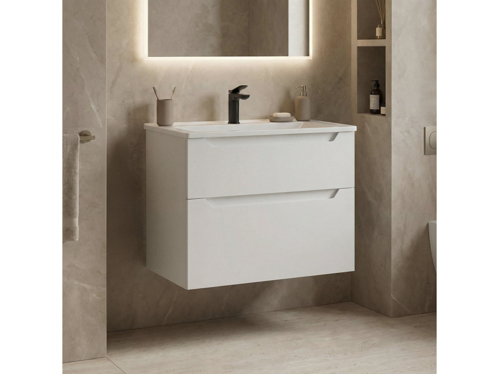 Szafka pod umywalkę „Messina 65 v2” – 65 x 45 x 55 cm – matowa biel