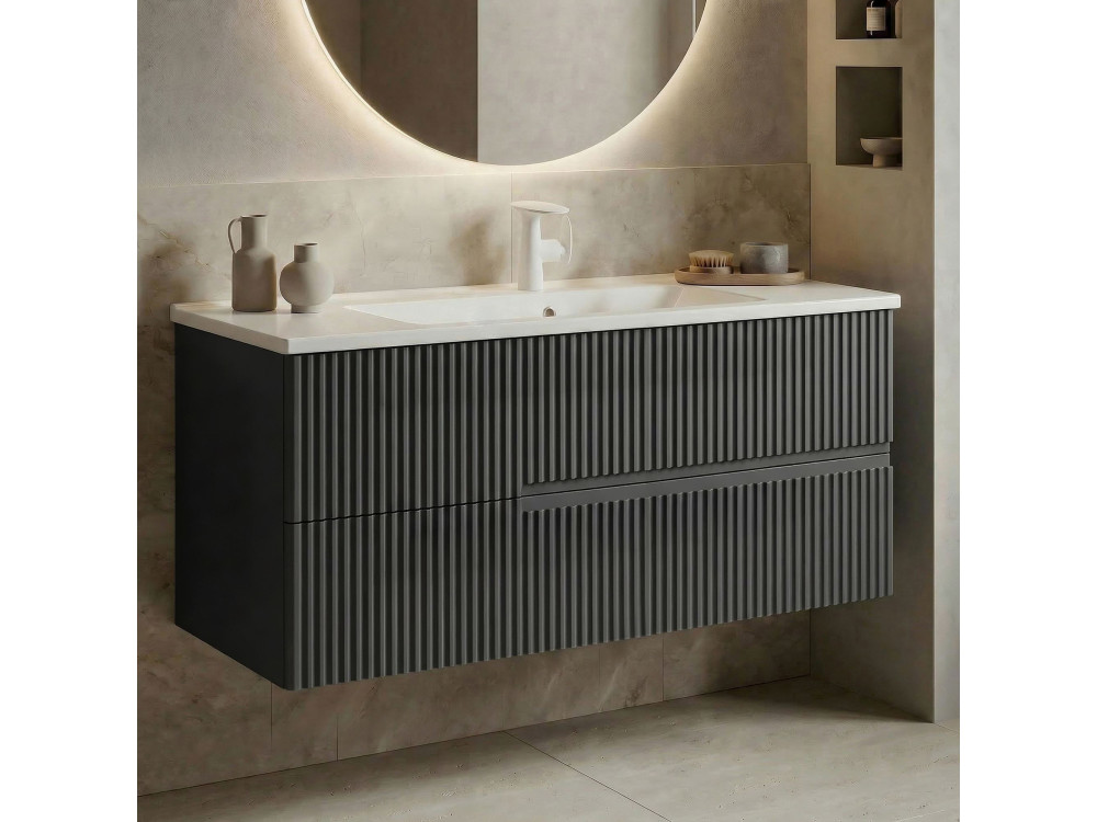 Szafka pod umywalkę „Moonlight 120” – 121 x 51 x 51 cm – matowy antracyt