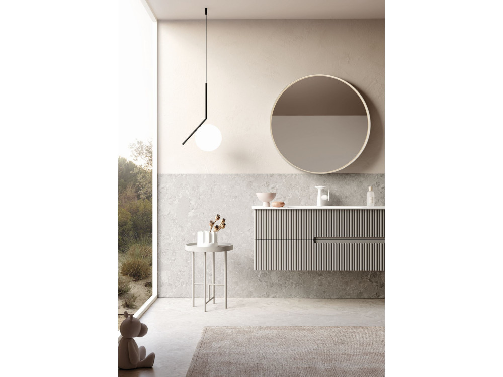 Zestaw szafki pod umywalkę z lustrem (2 elementy) „Moonlight 120 v2” – 121 x 51 x 51 cm – kolor Matte Mink
