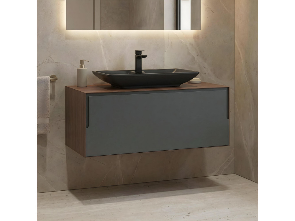 Szafka pod umywalkę „Craft 100” – 100 x 50 x 40 cm – orzech / antracyt