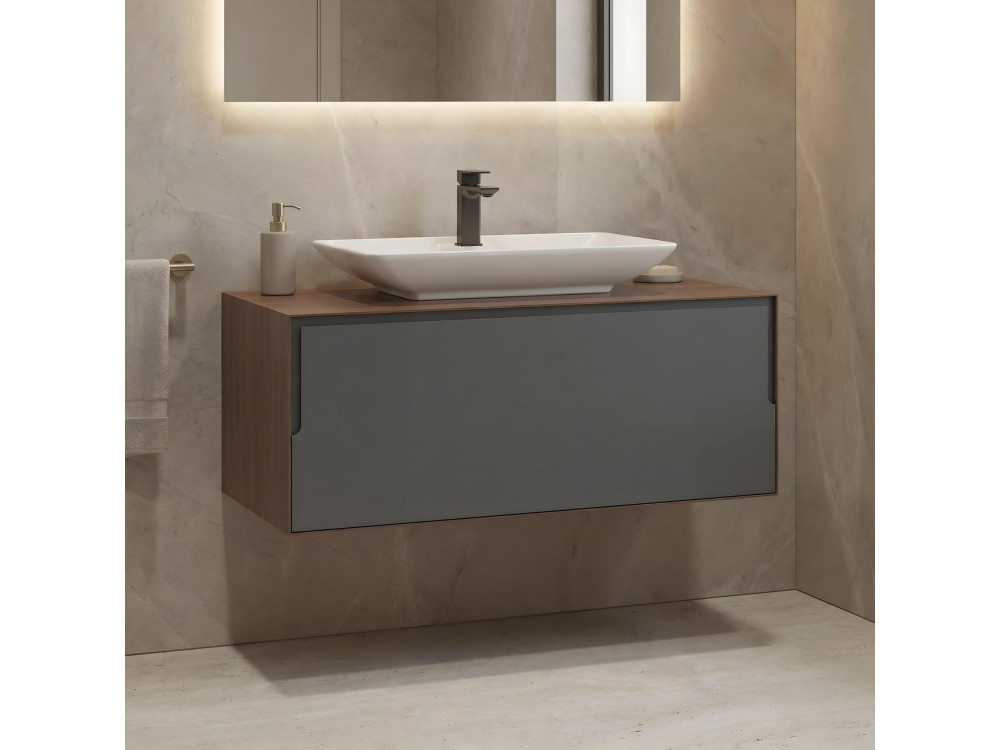 Szafka pod umywalkę „Craft 100” – 100 x 50 x 40 cm – orzech / antracyt