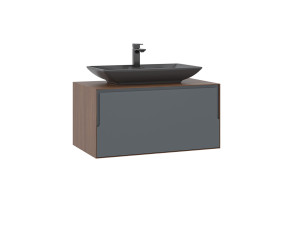Szafka pod umywalkę „Craft 80” – 80 x 50 x 40 cm – orzech / antracyt