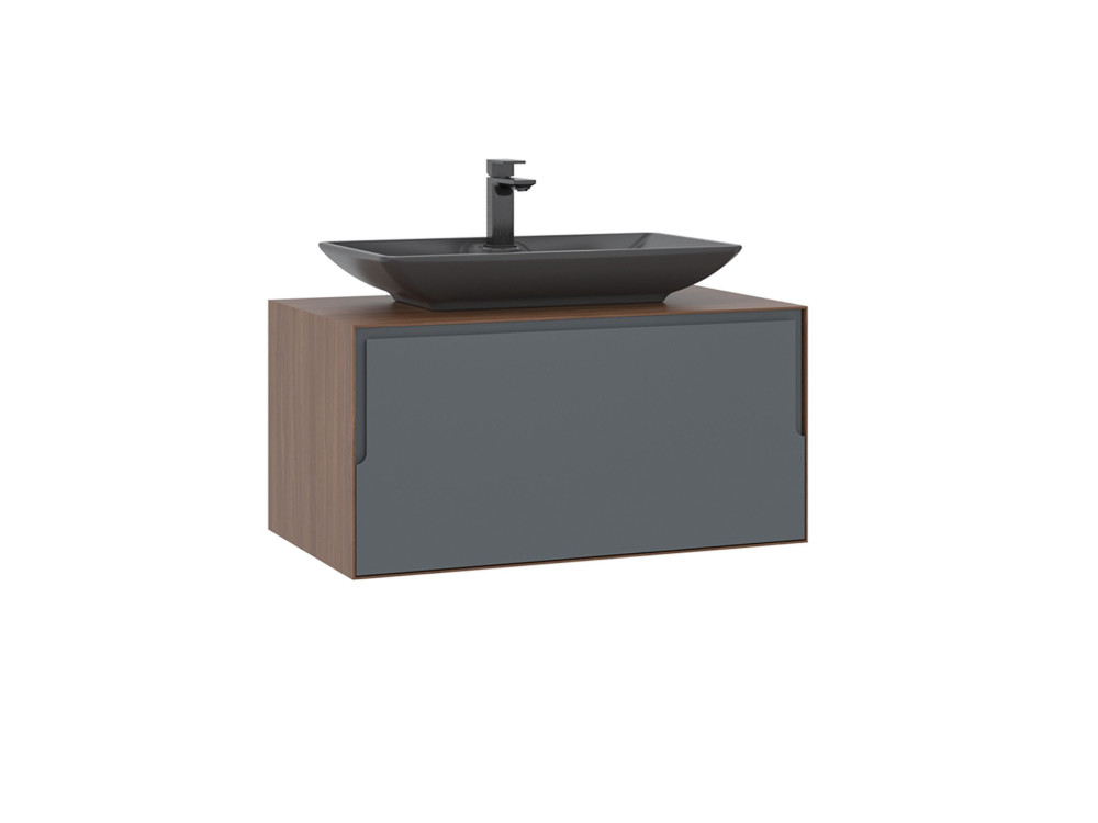 Szafka pod umywalkę „Craft 80” – 80 x 50 x 40 cm – orzech / antracyt