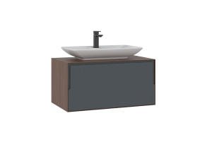 Szafka pod umywalkę „Craft 80” – 80 x 50 x 40 cm – orzech / antracyt