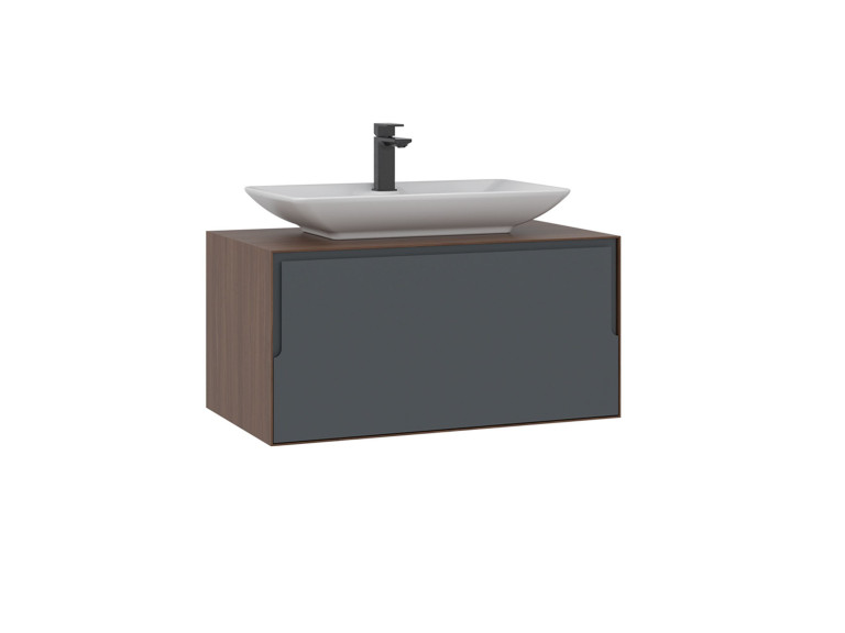Szafka pod umywalkę „Craft 80” – 80 x 50 x 40 cm – orzech / antracyt