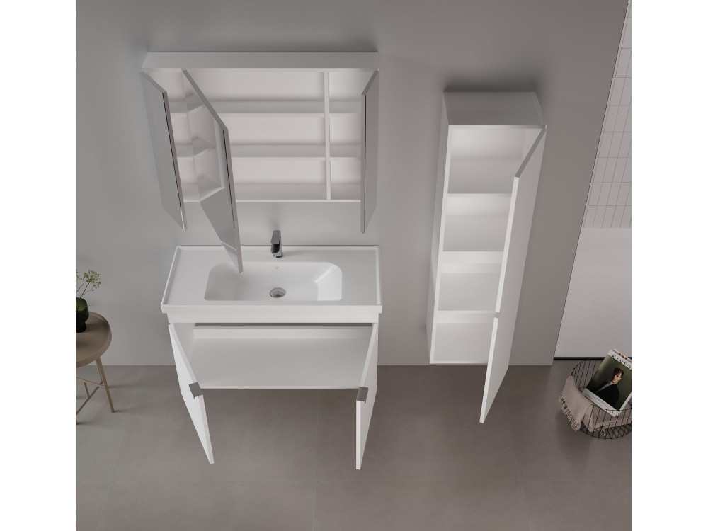 Szafka pod umywalkę „Desna 100” – 100 x 45 x 58 cm – matowa biel