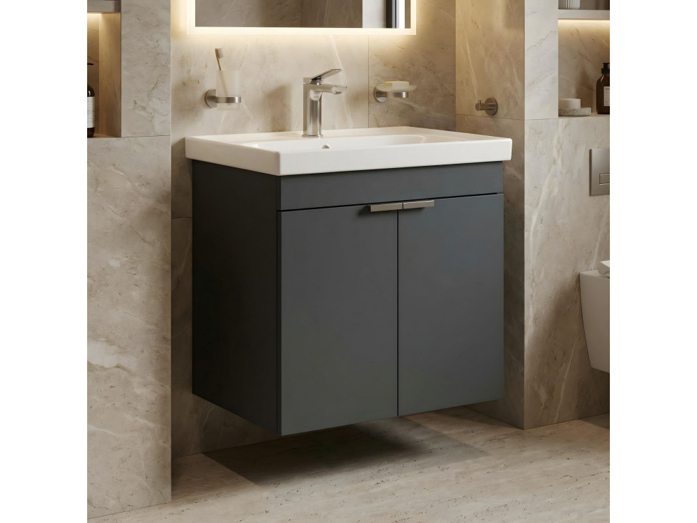 Szafka pod umywalkę „Desna 60” – 60 x 45 x 58 cm – matowy antracyt