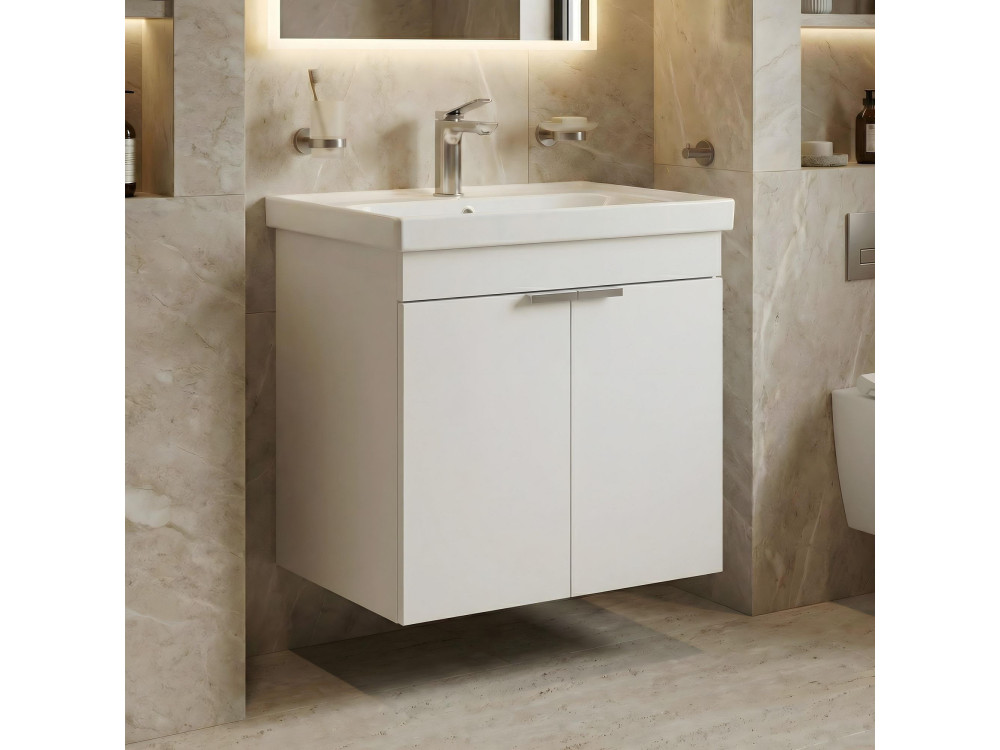 Szafka pod umywalkę „Desna 60” – 60 x 45 x 58 cm – matowa biel