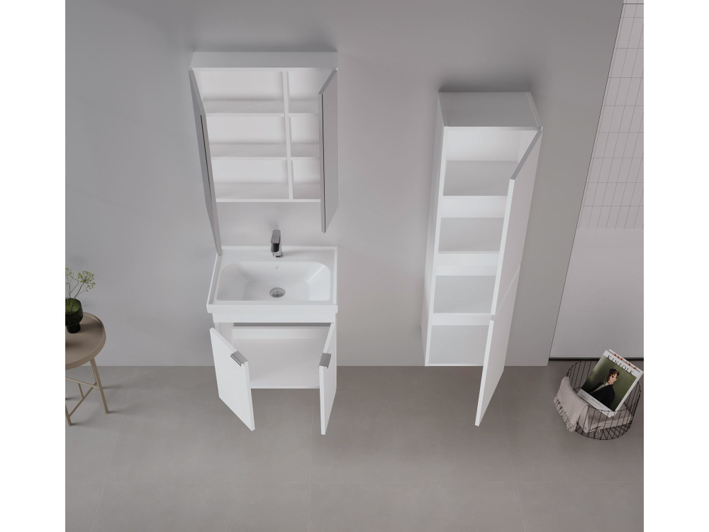 Szafka pod umywalkę „Desna 60” – 60 x 45 x 58 cm – matowa biel