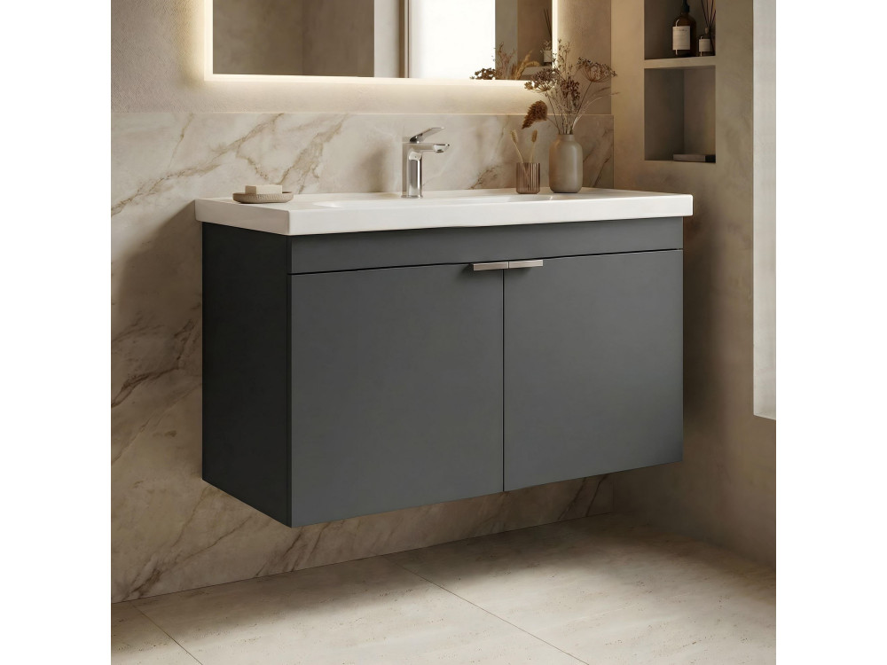 Szafka pod umywalkę „Desna 80” – 80 x 45 x 58 cm – matowy antracyt