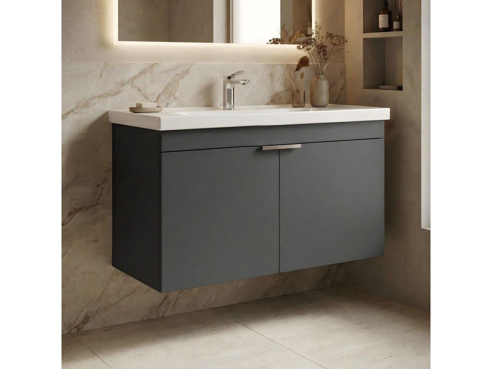 Szafka pod umywalkę „Desna 90” – 90 x 45 x 58 cm – matowy antracyt