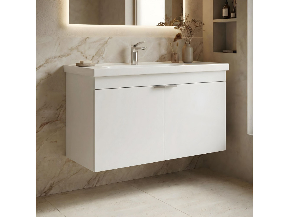 Szafka pod umywalkę „Desna 90” – 90 x 45 x 58 cm – matowa biel
