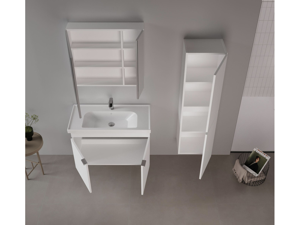 Szafka pod umywalkę „Desna 90” – 90 x 45 x 58 cm – matowa biel