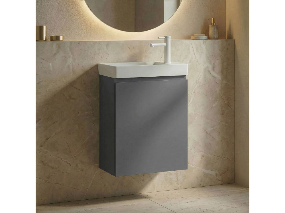 Szafka pod umywalkę „Ferla 40” – 40 x 22 x 50 cm – matowa szarość