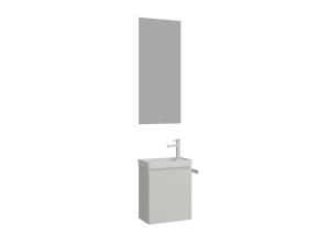 Zestaw szafki pod umywalkę z lustrem (2 elementy) „Ferla 40” – 40 x 22 x 50 cm – matowy kolor kaszmir