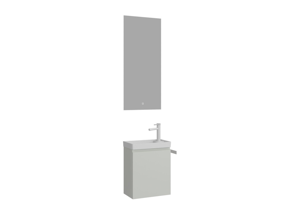 Zestaw szafki pod umywalkę z lustrem (2 elementy) „Ferla 40” – 40 x 22 x 50 cm – matowy kolor kaszmir