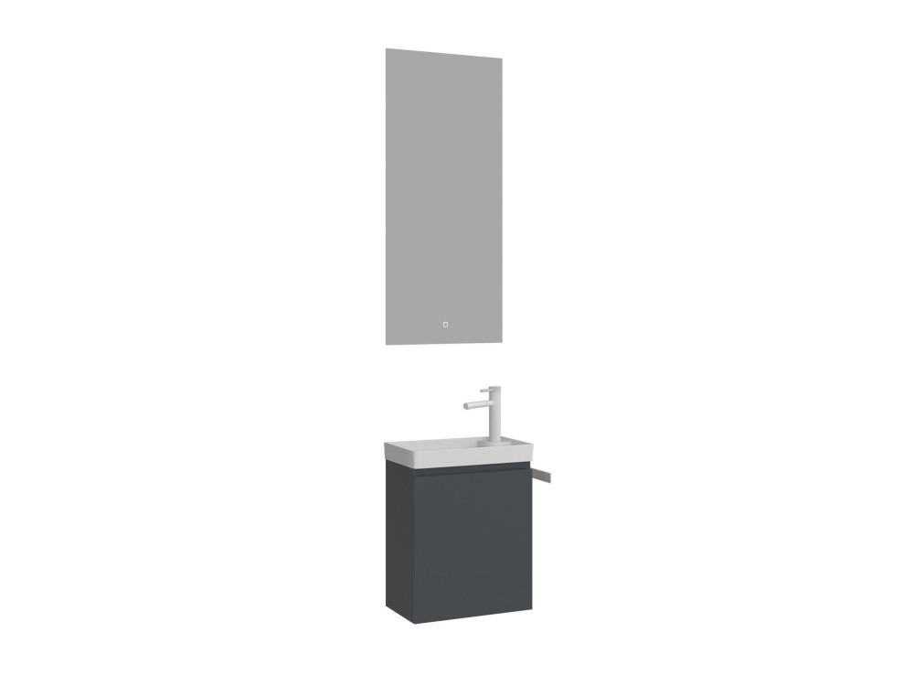 Zestaw szafki pod umywalkę z lustrem (2 elementy) „Ferla 40” – 40 x 22 x 50 cm – matowy antracyt