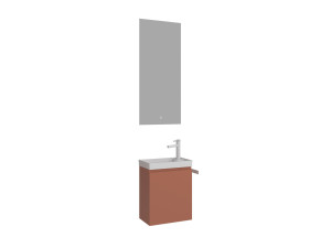 Zestaw szafki pod umywalkę z lustrem (2 elementy) „Ferla 40” – 40 x 22 x 50 cm – kolor Matte Cinnamon