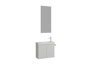 Zestaw szafki pod umywalkę z lustrem (2 elementy) „Ferla 60” – 60 x 22 x 50 cm – matowy kolor kaszmiru
