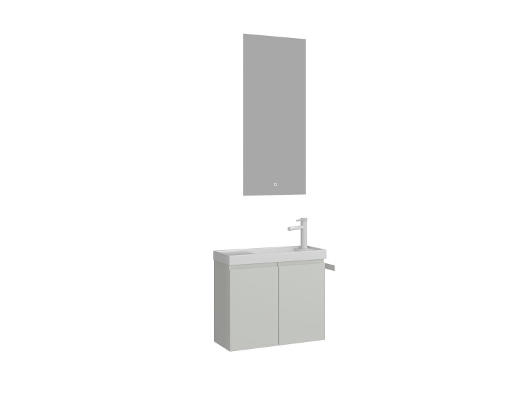 Zestaw szafki pod umywalkę z lustrem (2 elementy) „Ferla 60” – 60 x 22 x 50 cm – matowy kolor kaszmiru