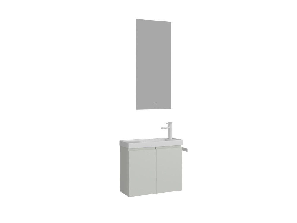 Zestaw szafki pod umywalkę z lustrem (2 elementy) „Ferla 60” – 60 x 22 x 50 cm – matowy kolor kaszmiru