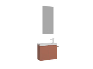 Zestaw szafki pod umywalkę z lustrem (2 elementy) „Ferla 60” – 60 x 22 x 50 cm – kolor Matte Cinnamon
