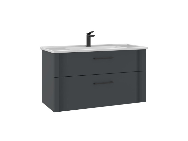 Szafka pod umywalkę „Bari 100 v2” – 100 x 45 x 55 cm – matowy antracyt
