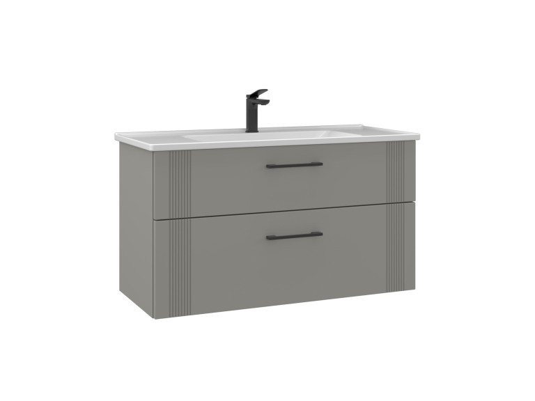 Szafka pod umywalkę „Bari 100 v2” – 100 x 45 x 55 cm – matowy kolor kaszmir