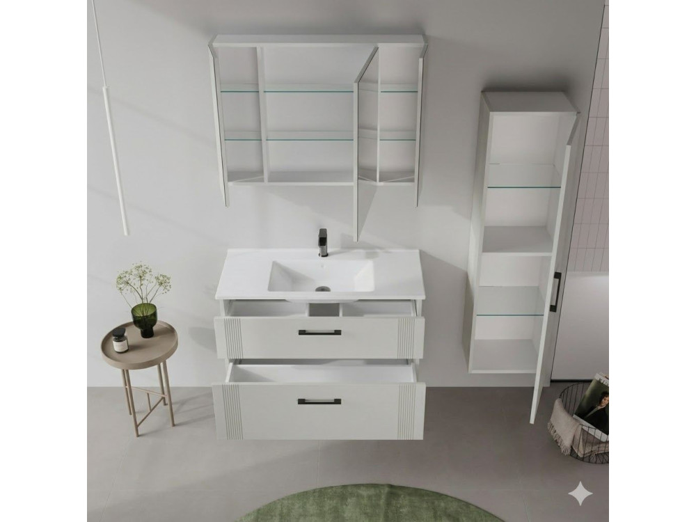 Szafka pod umywalkę „Bari 100 v2” – 100 x 45 x 55 cm – matowy kolor kaszmir