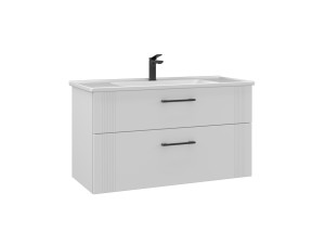 Szafka pod umywalkę „Bari 100 v2” – 100 x 45 x 55 cm – matowa biel