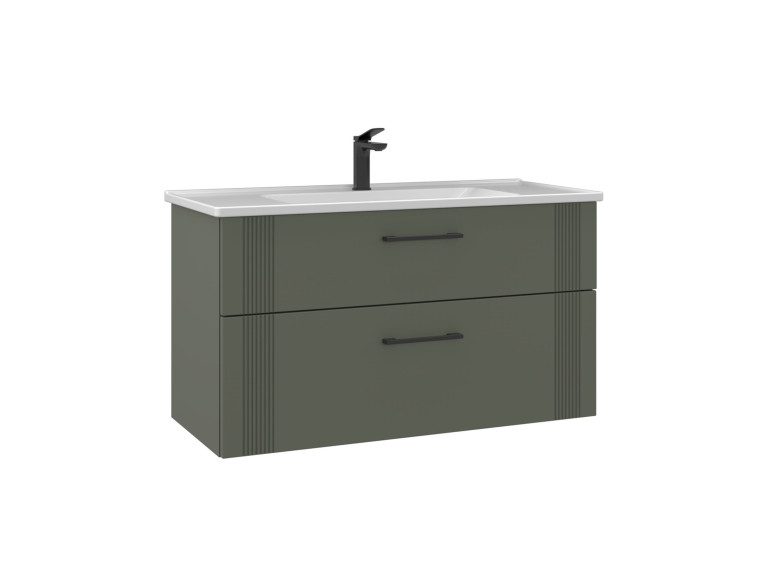 Szafka pod umywalkę „Bari 100 v2” – 100 x 45 x 55 cm – matowa zieleń