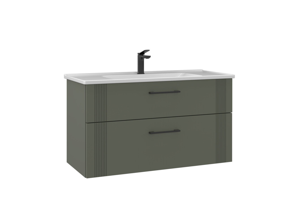 Szafka pod umywalkę „Bari 100 v2” – 100 x 45 x 55 cm – matowa zieleń