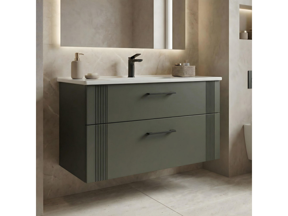 Szafka pod umywalkę „Bari 100 v2” – 100 x 45 x 55 cm – matowa zieleń