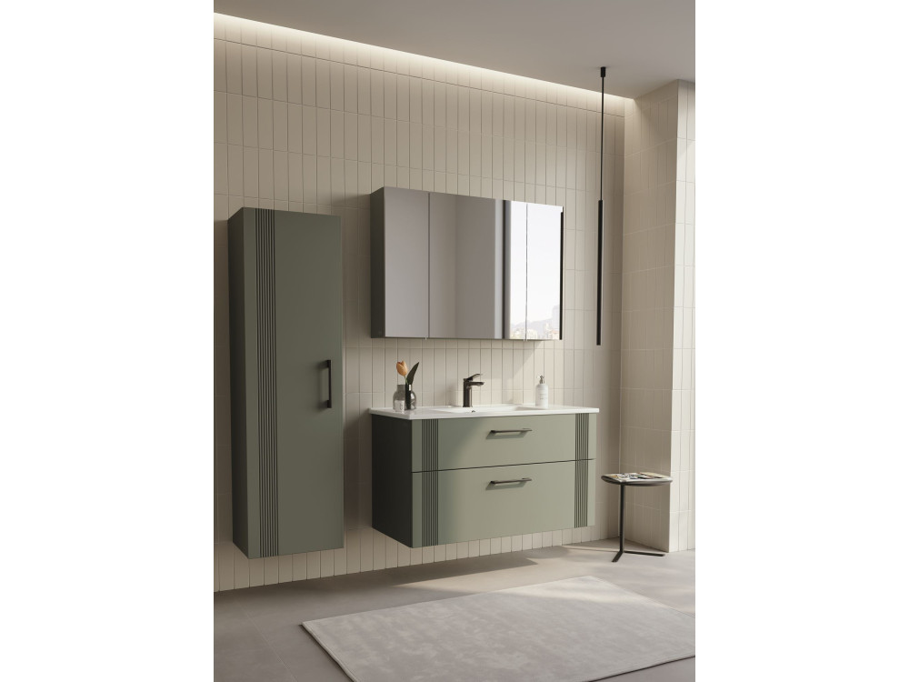 Szafka pod umywalkę „Bari 100 v2” – 100 x 45 x 55 cm – matowa zieleń