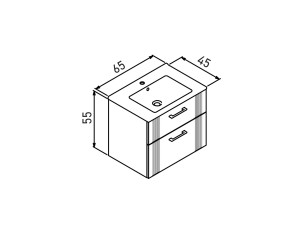Szafka pod umywalkę „Bari 65 v2” – 65 x 45 x 55 cm – matowa zieleń