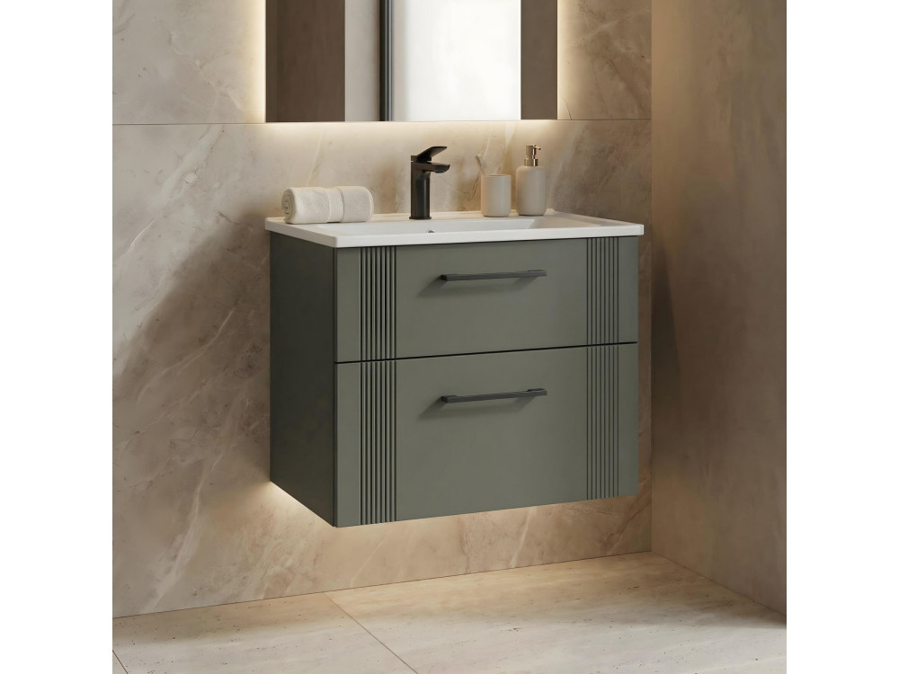 Szafka pod umywalkę „Bari 65 v2” – 65 x 45 x 55 cm – matowa zieleń