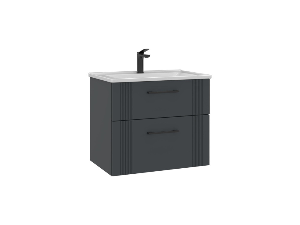 Szafka pod umywalkę „Bari 65 v2” – 65 x 45 x 55 cm – matowy antracyt