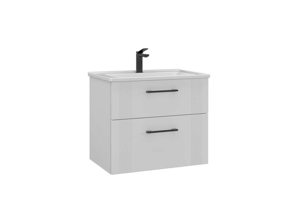 Szafka pod umywalkę „Bari 65 v2” – 65 x 45 x 55 cm – matowa biel