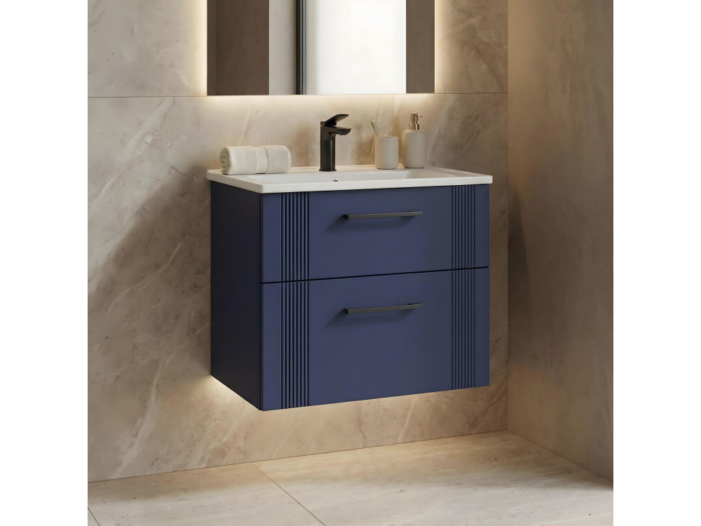 Szafka pod umywalkę „Bari 65 v2” – 65 x 45 x 55 cm – matowy granatowy