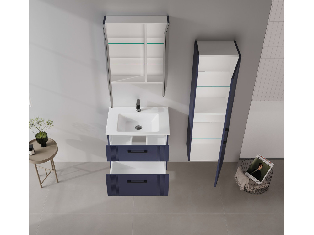 Szafka pod umywalkę „Bari 65 v2” – 65 x 45 x 55 cm – matowy granatowy