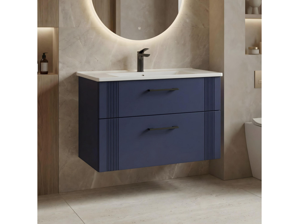 Szafka pod umywalkę „Bari 85 v2” – 85 x 45 x 55 cm – matowy granatowy