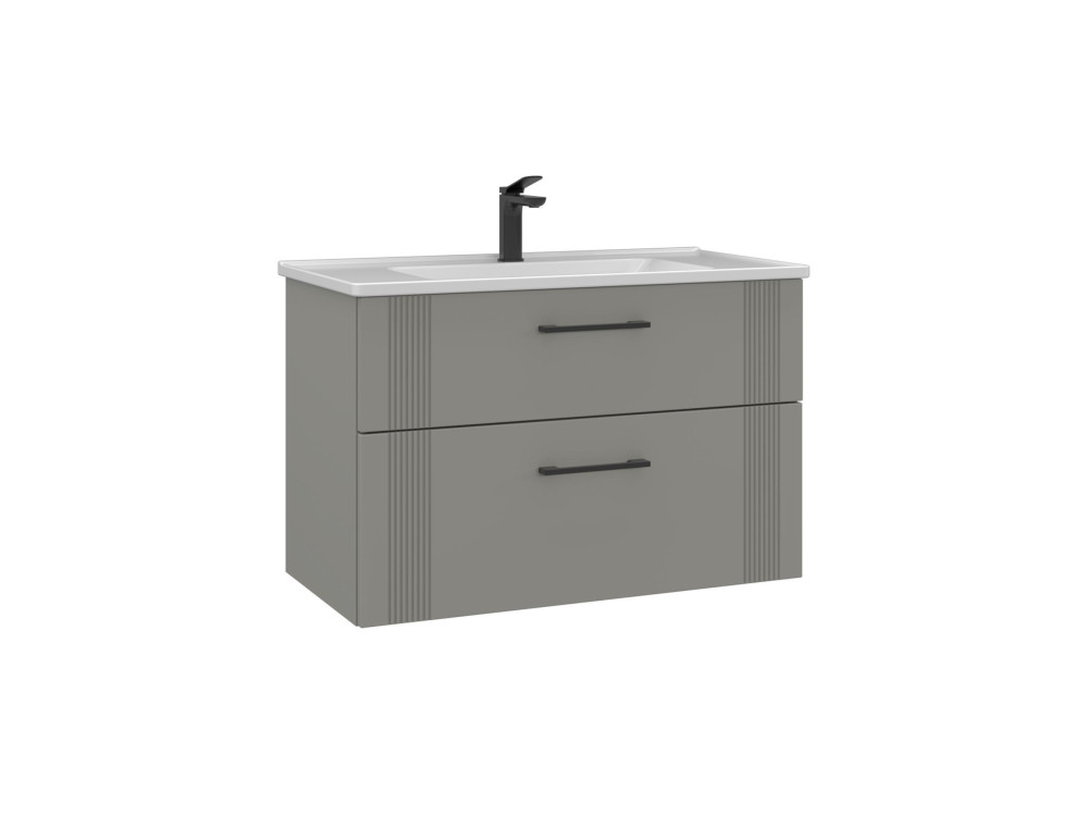 Szafka pod umywalkę „Bari 85 v2” – 85 x 45 x 55 cm – matowy kolor Cashmere