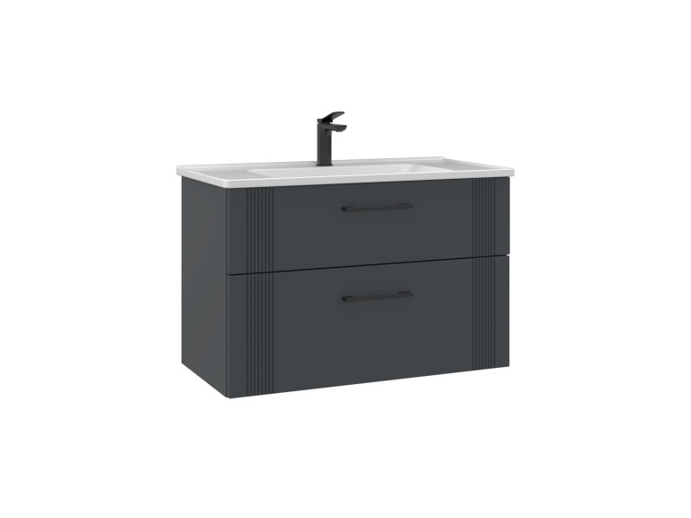 Szafka pod umywalkę „Bari 85 v2” – 85 x 45 x 55 cm – matowy antracyt