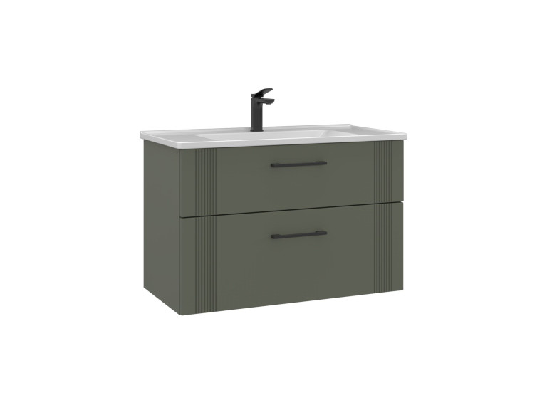 Szafka pod umywalkę „Bari 85 v2” – 85 x 45 x 55 cm – matowa zieleń