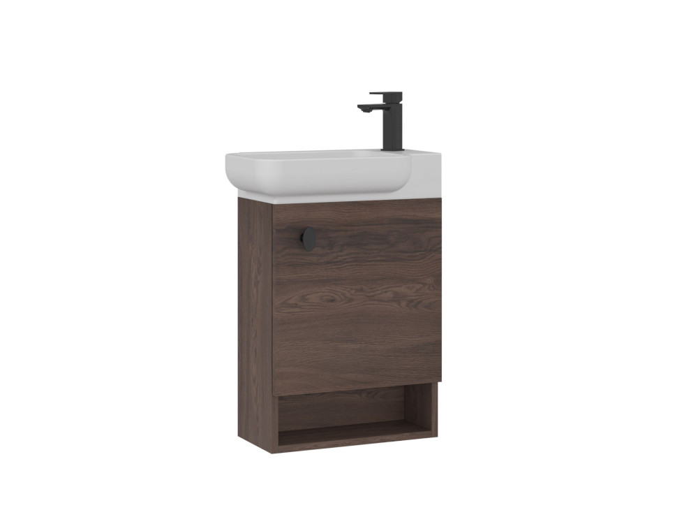 Szafka pod umywalkę „Begonya 55” – 53 x 33 x 75 cm – ciemny orzech