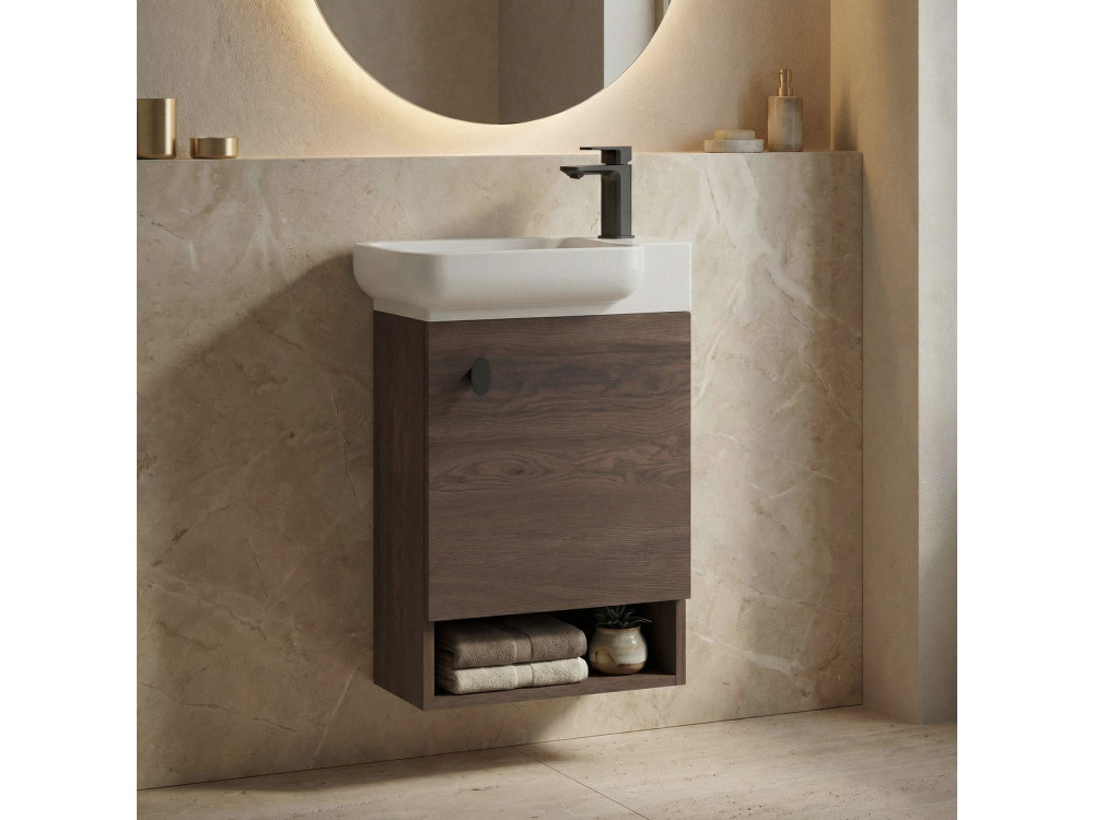 Szafka pod umywalkę „Begonya 55” – 53 x 33 x 75 cm – ciemny orzech