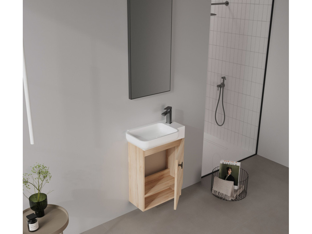 Szafka pod umywalkę „Begonya 55” – 53 x 33 x 75 cm – dąb