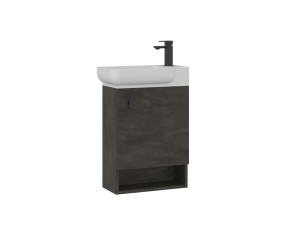 Szafka pod umywalkę „Begonya 55” – 53 x 33 x 75 cm – antracyt / kość słoniowa