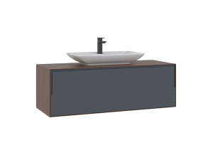 Szafka pod umywalkę „Craft 120” – 120 x 50 x 40 cm – orzech / antracyt