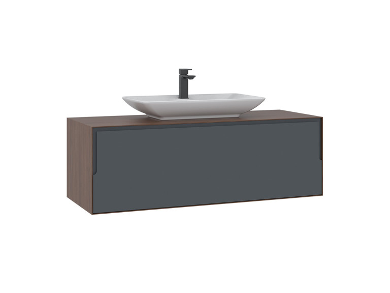 Szafka pod umywalkę „Craft 120” – 120 x 50 x 40 cm – orzech / antracyt
